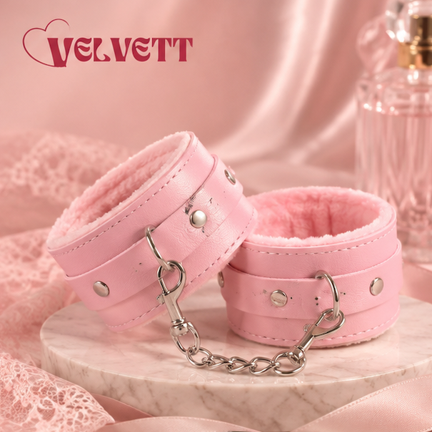 Leather Handcuffs with Plush Lining