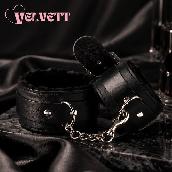 Leather Handcuffs with Plush Lining